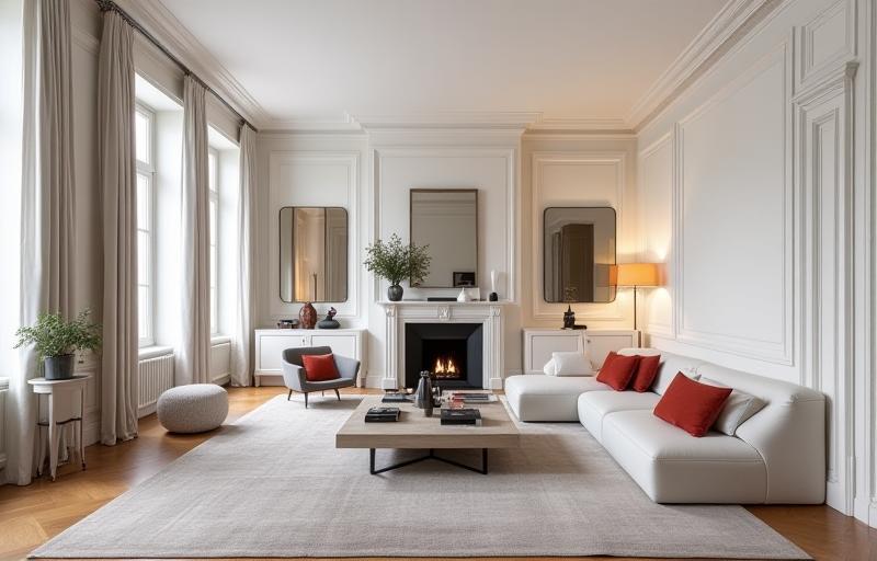 Intérieur rénové d'un appartement Haussmannien