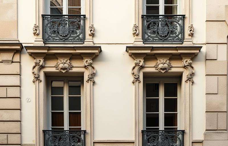 Façade historique restaurée d'un bâtiment parisien