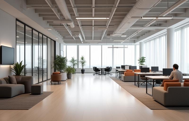 Rénovation moderne d'espaces de bureau